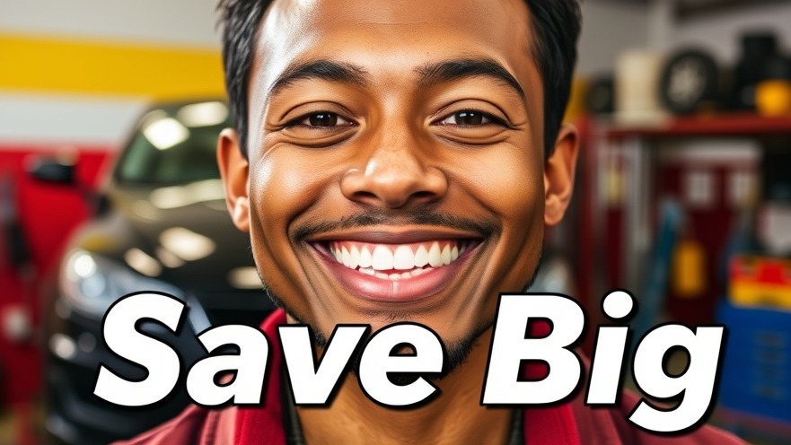 Smiling person in vibrant garage showcasing DIY car care and vehicle maintenance tips.