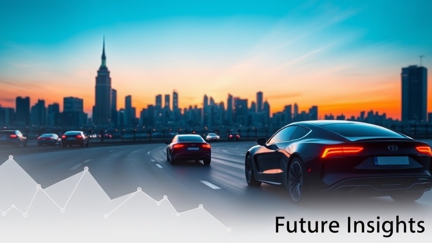 Futuristic cityscape at dusk, showcasing Peak Auto and advanced vehicle technology.
