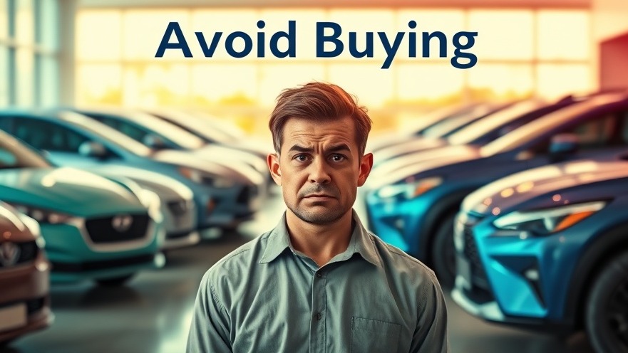 Concerned buyer faces the worst electric cars in a vibrant dealership setting.