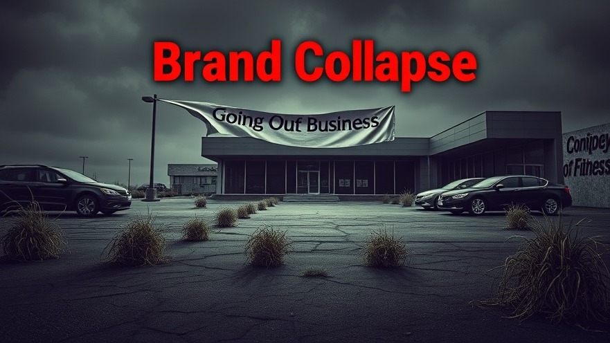 Deserted car dealership symbolizing struggling car brands with a 'Going Out of Business' banner.