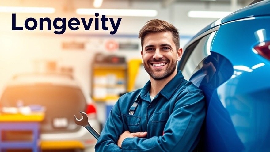 Smiling mechanic with wrench beside well-maintained car emphasizing car maintenance.