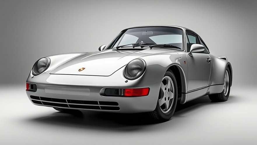 Sleek vintage Porsche 959, a rare collectible car, highlighted in sharp focus.