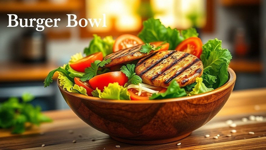 Healthy recipes in a vibrant bowl with greens, tomatoes, and grilled protein.