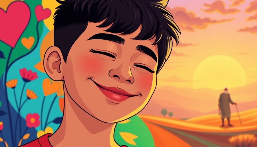 Transracial adoption resilience depicted in a serene, vibrant illustration.