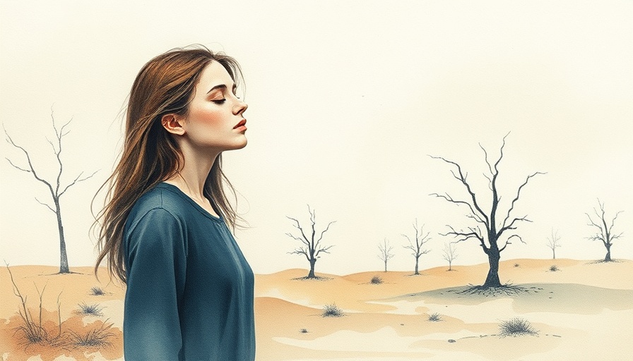 Abstract watercolor of a woman reflecting the impact of grief.