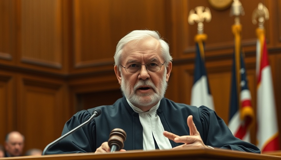 Judge in courtroom addressing Maui fire victims justice case.