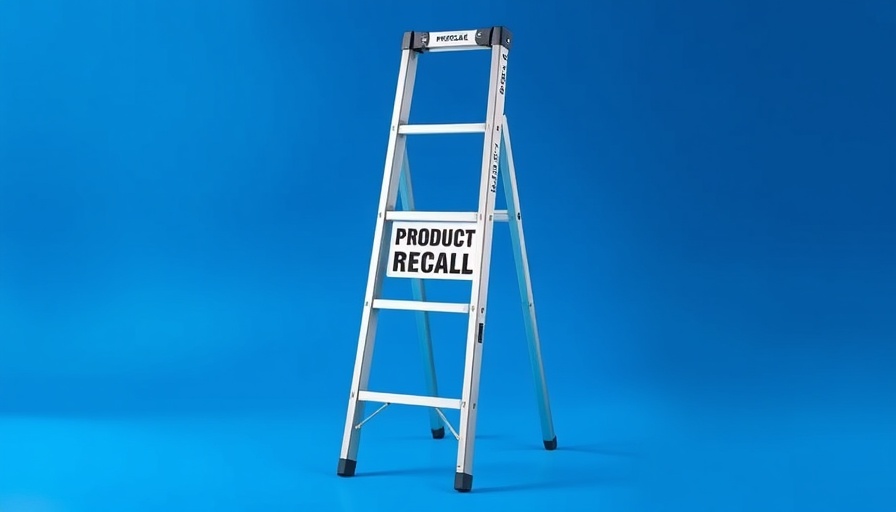 Werner ladder recall fall risk with recall sign on aluminum ladder.