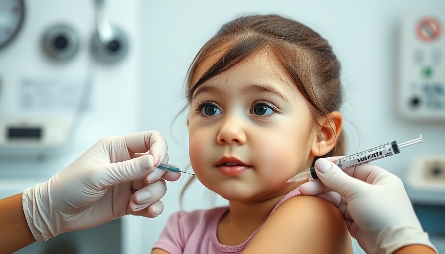 Young girl getting vaccinated in a clinical setting.