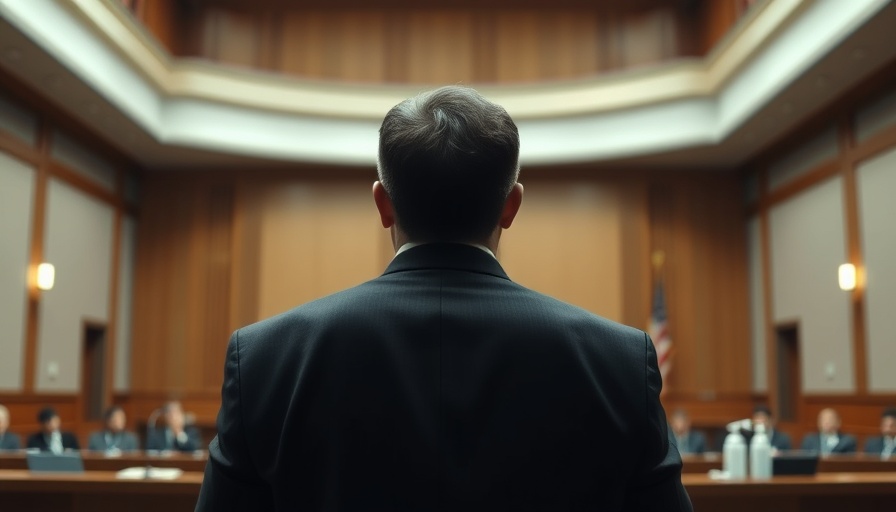 Rear view of man in courtroom during trial, understanding autism spectrum disorders Muskegon.