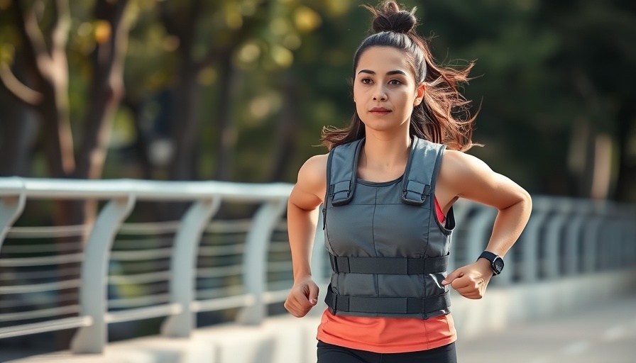 Woman jogging with a weighted vest, benefits of walking with a weighted vest.