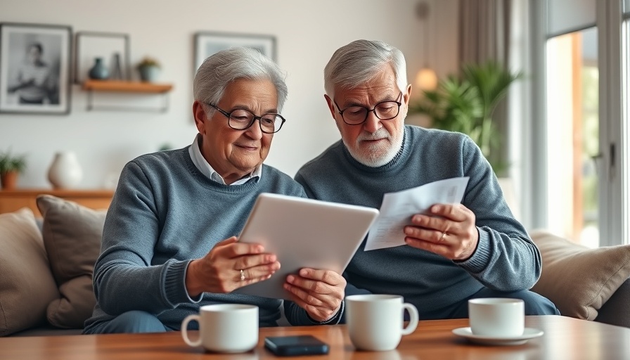 Elderly couple reviewing Medicare Advantage plans in Muskegon.