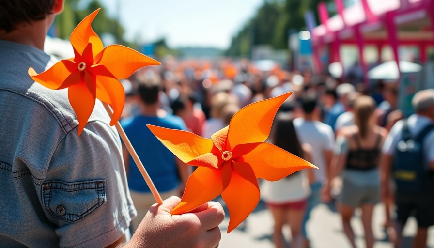Participant at Walk to End Alzheimer's Cheyenne holding orange flower