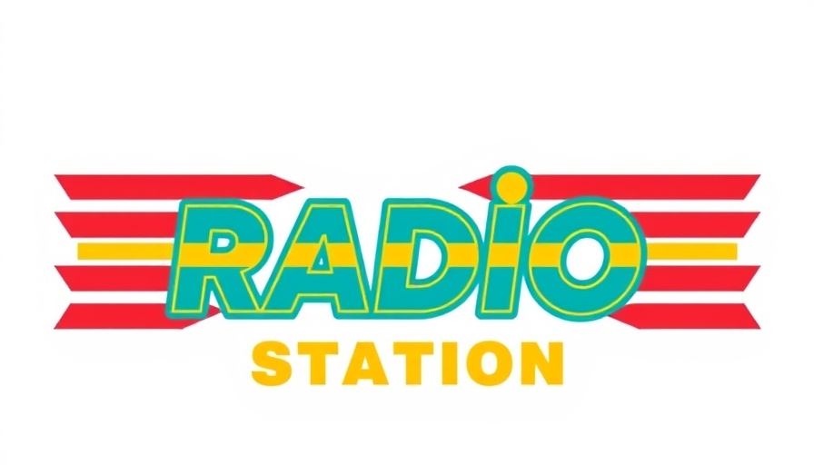 Retro logo for radio station K-LAKE 97.7 FM, bold design.