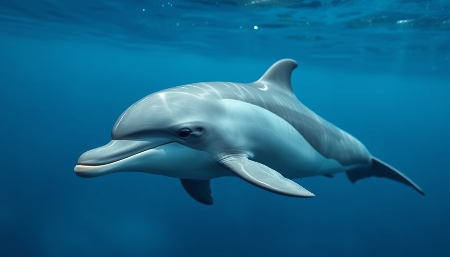 Serene dolphin swimming peacefully, related to Dolphins Alzheimer Disease Study.