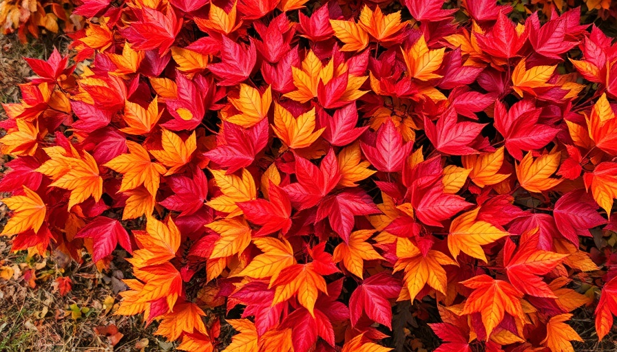 Vibrant shrub with multicolored leaves in autumn setting, plants that change color.