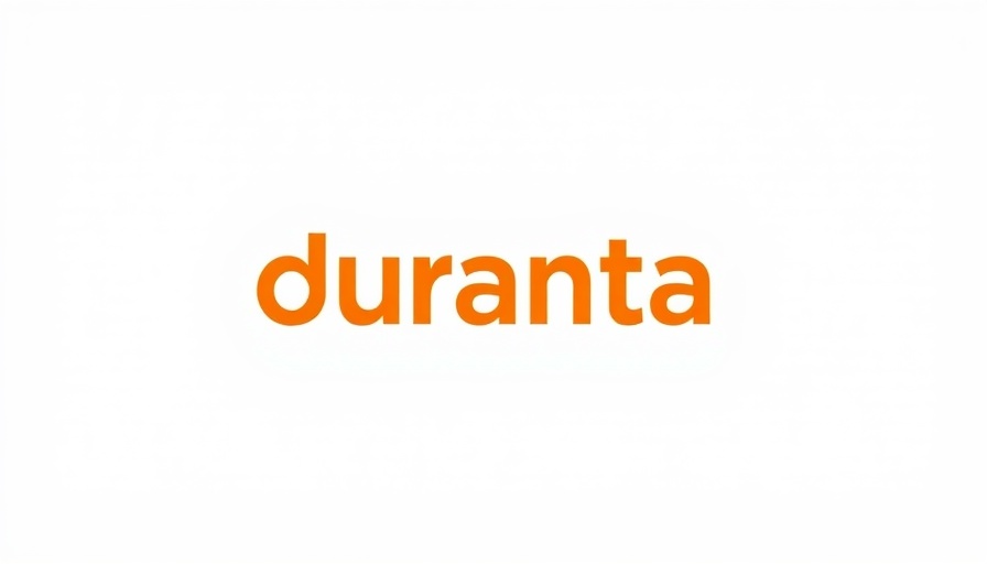 Simple orange 'duranta' logo, plain background.