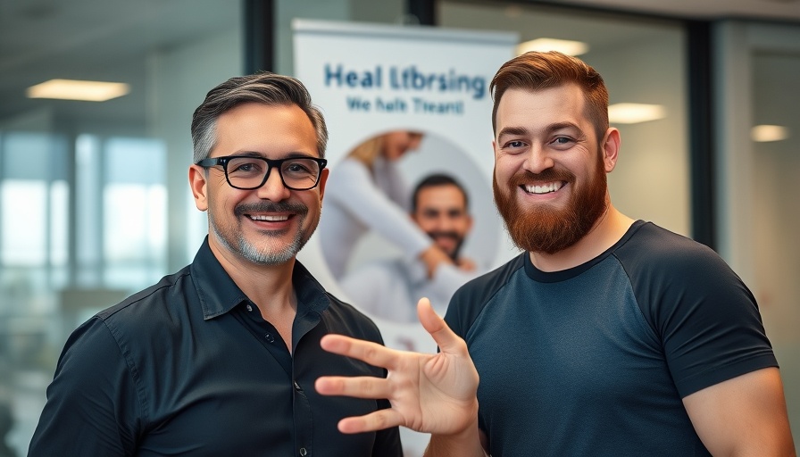Two men at ACL injury prevention workshop posing indoors.