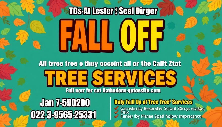 Ideal Tree Service Fall Discounts promotion with contact and service details.