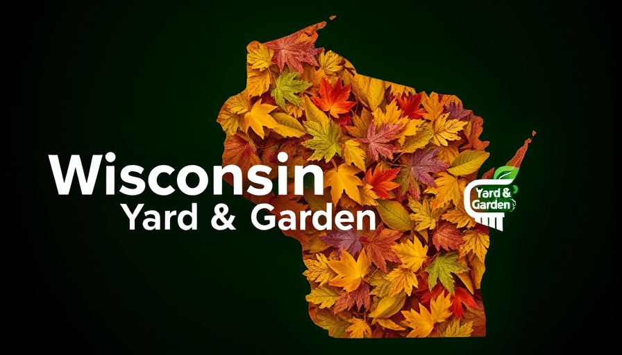 Fall lawn care in Wisconsin, yard and garden image with autumn leaves.