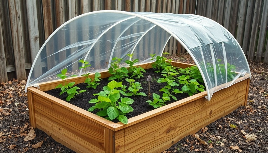 DIY garden bed with protective hoop covering, extending your gardening season