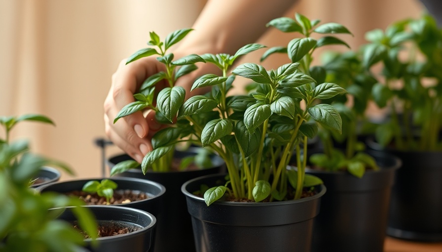 Tending to indoor herbs, bringing herbs indoors for fall.