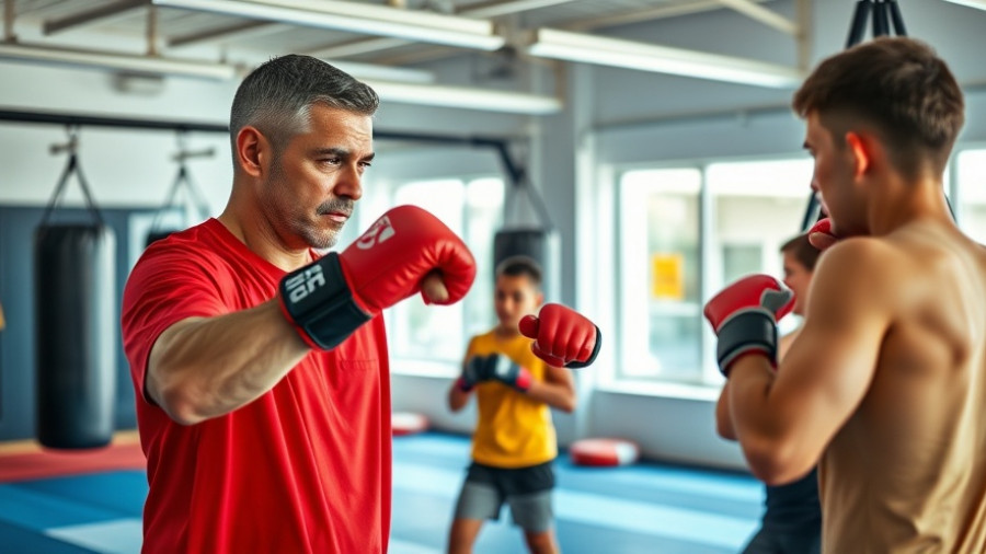 Kickboxing class in Gurnee with instructor guiding students.