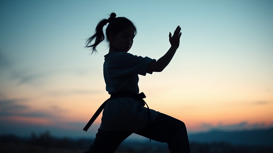 karate edge gurnee Dynamic silhouetted girl in defensive stance at Karate lessons Gurnee