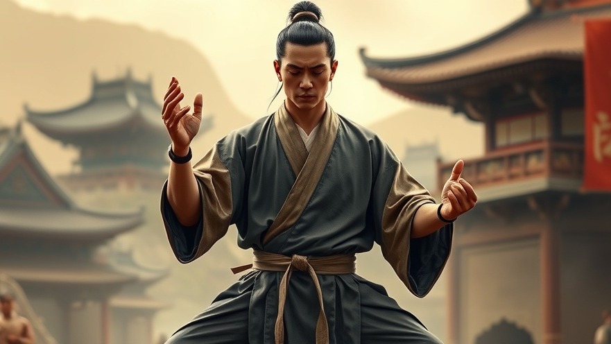 Martial artist in meditation pose, demonstrating mental preparation techniques for anxiety reduction.