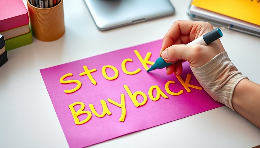 Crocs stock buyback concept with notepad and marker.