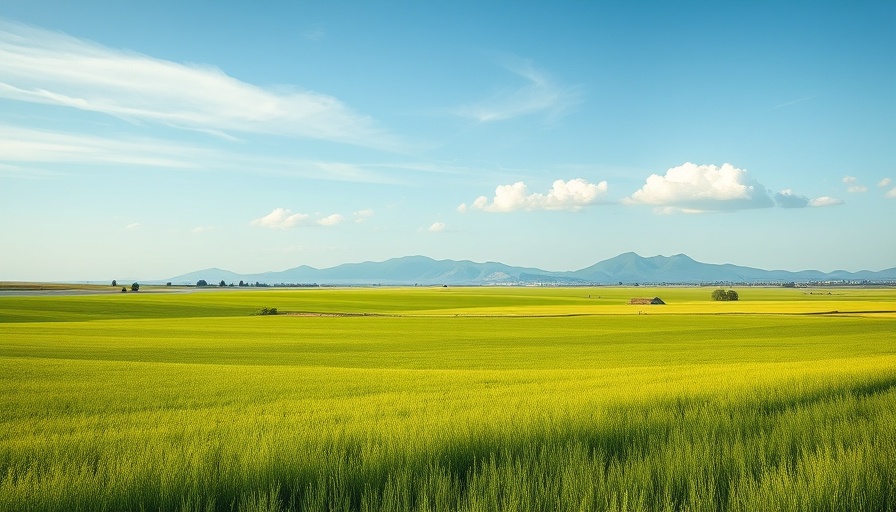 Abstract rural landscape symbolizing heart health.