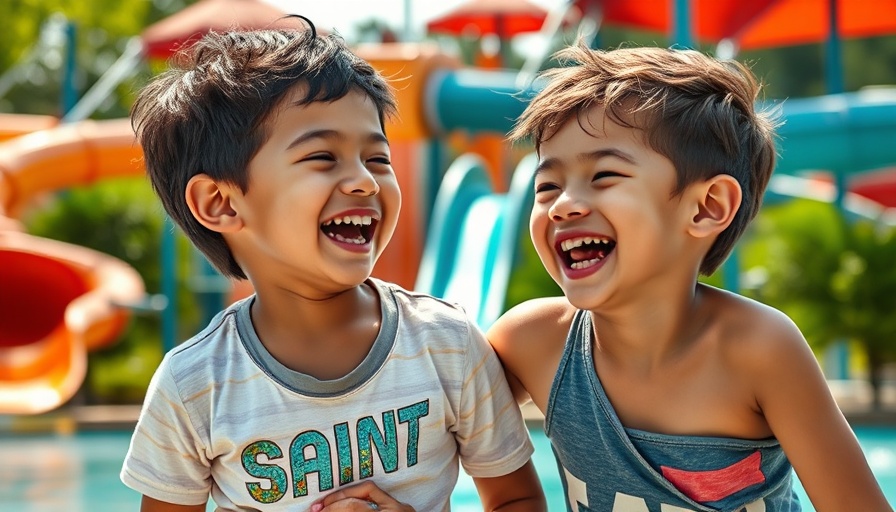 Happy family with autistic children enjoying a day outdoors.