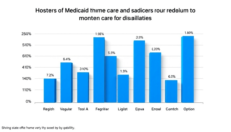 Bar chart showing states offering Medicaid home care for various disabilities in 2024.