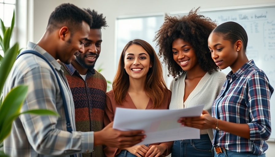 Diverse group discussing PrEP coverage inequities in an office setting