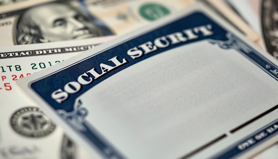 Close-up of Social Security card with currency highlighting average Social Security benefit.