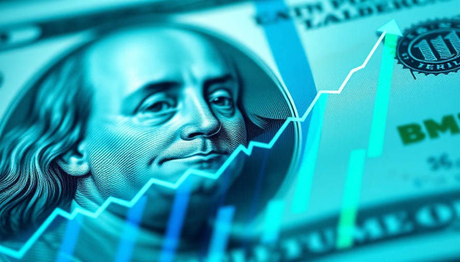 Walmart stock performance concept with rising chart and dollar bill.