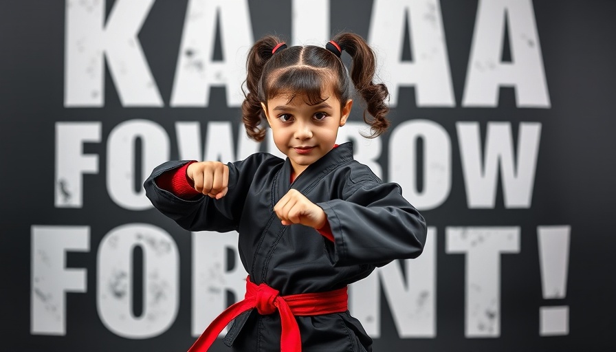 Martial arts for teens: young girl in martial arts uniform confidently posing.