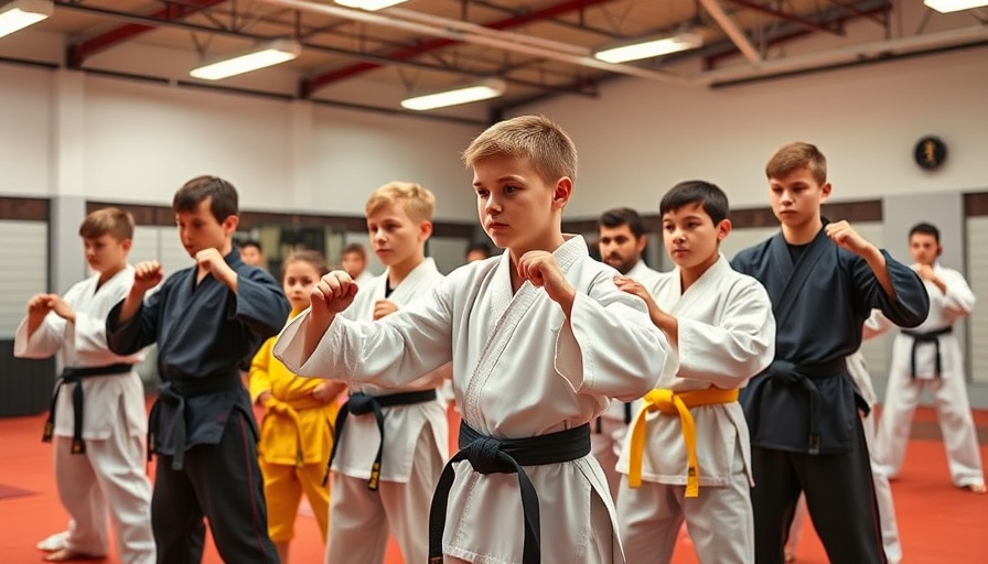 Teens practicing martial arts in a dojo, focusing on benefits.