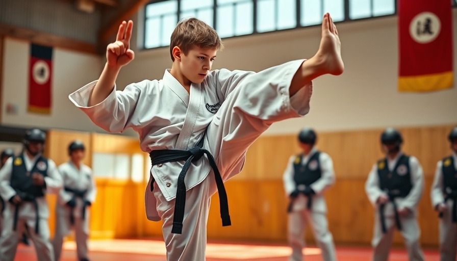 Martial arts class demonstrating techniques for self-defense, enhancing skills.