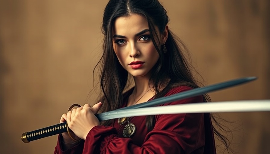 Modern Renaissance in Martial Arts themed portrait of a woman with a sword.