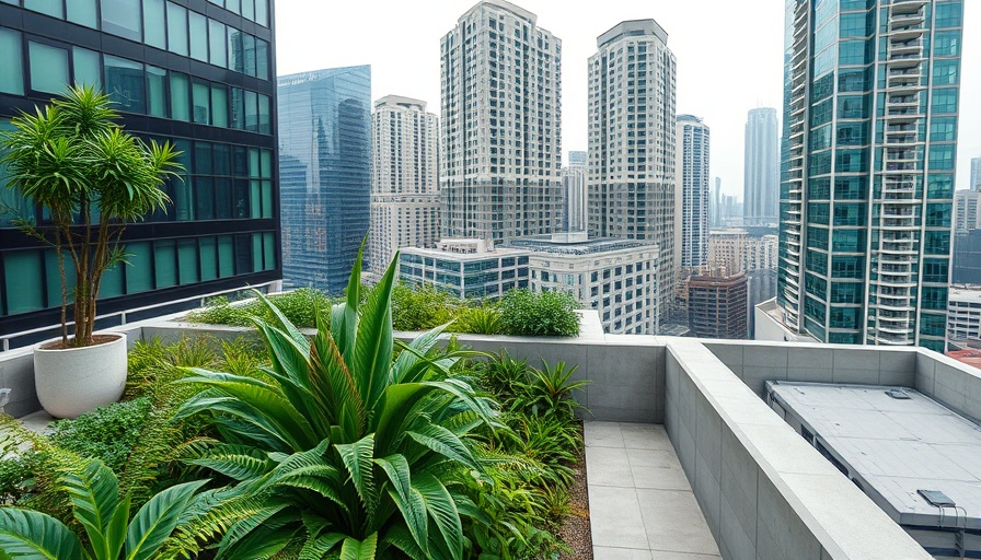 Urban rooftop garden scene in Fairfax County for senior care solutions