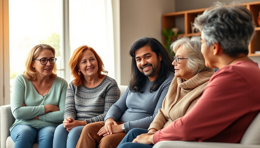 Adults ages 18-64 discussing chronic conditions support group.
