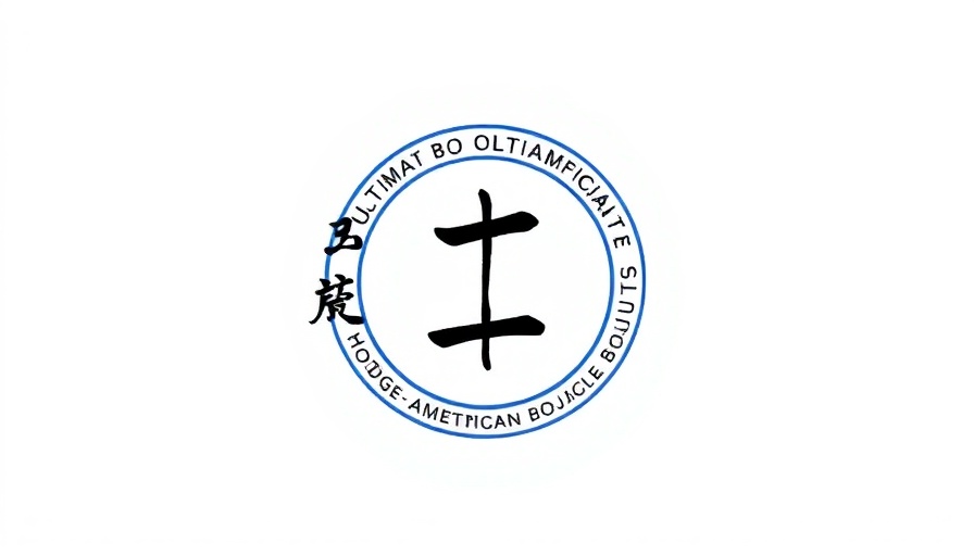 Hodge-American Style Bojutsu emblem with central text and blue border.