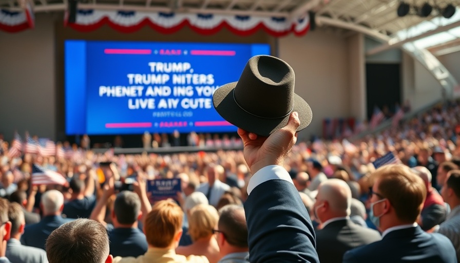 Trump cuts to Social Security, Medicare, Medicaid rally crowd with flags.