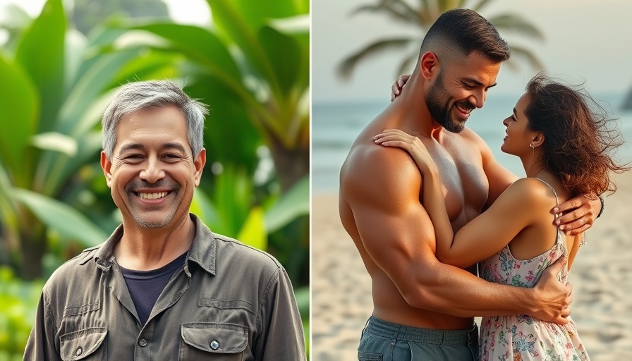 Emotional support for contestants on reality TV with a tropical backdrop.