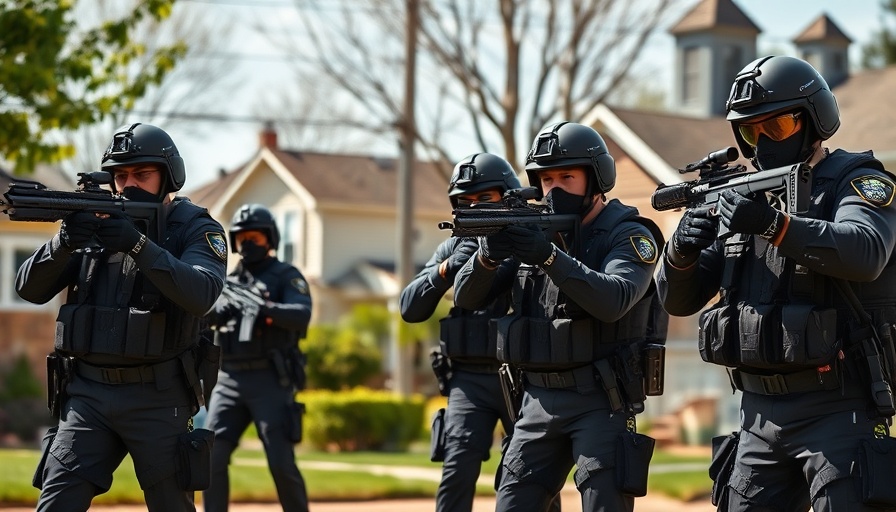 Police officers aiming in Idaho residential area during incident