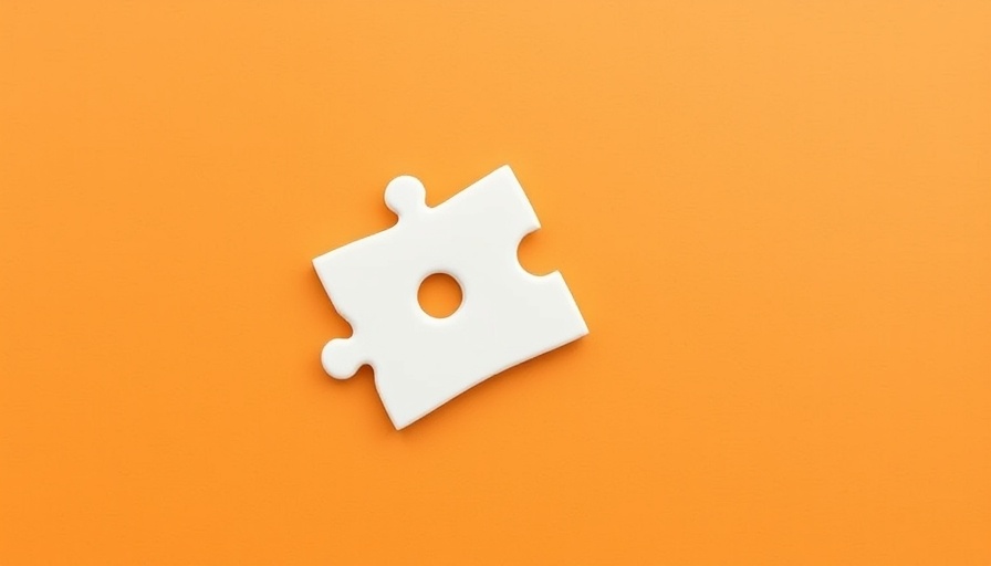 White jigsaw puzzle piece with a missing piece on orange background.
