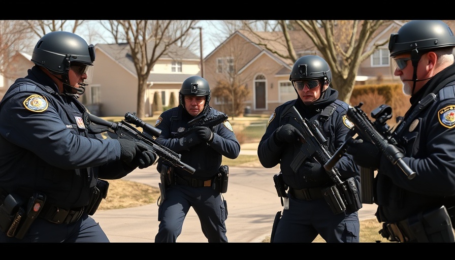 Idaho teen with autism police shooting scene with officers and patrol car.