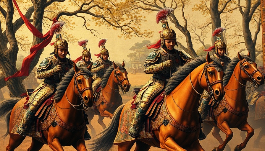 Depiction of the formation of the Ming Army in historic armor.