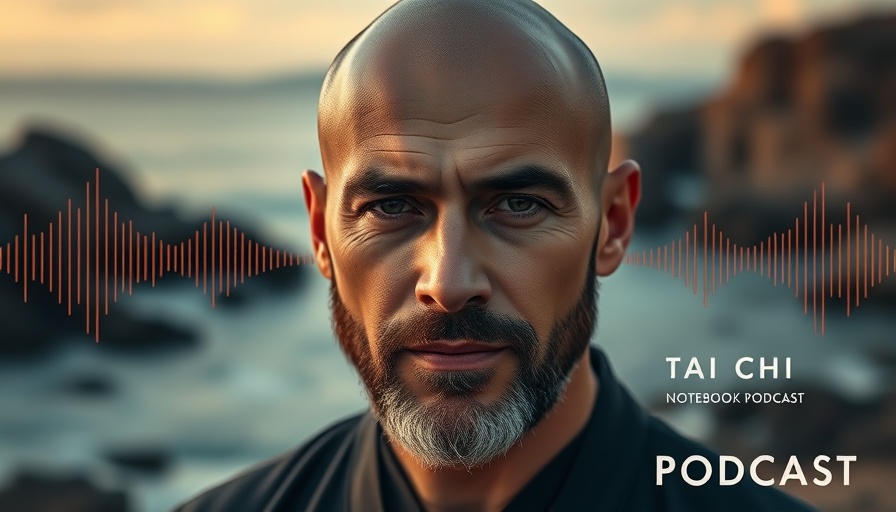 Living Neijing in Martial Arts podcast cover with ocean and rocky coastline.