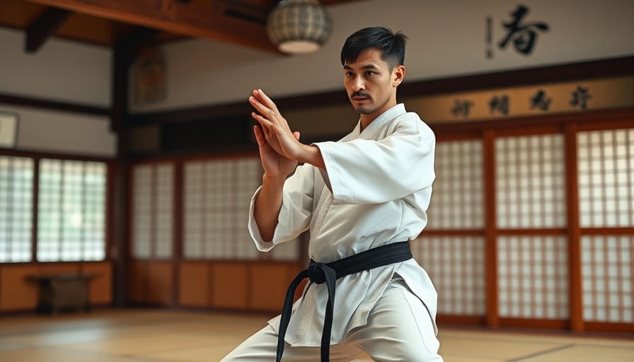 Daily training in traditional karate in a serene dojo setting.